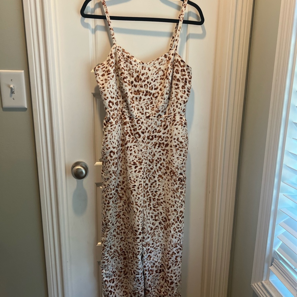 Old Navy Brown and Cream Print Jumpsuit